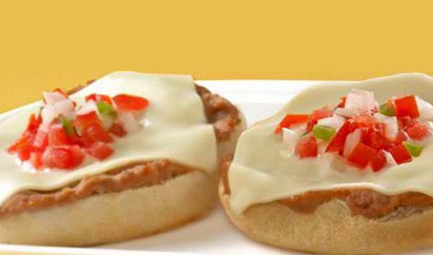 27. McMolletes in Mexico are English muffins topped with refried beans, cheese and pico de gallo.