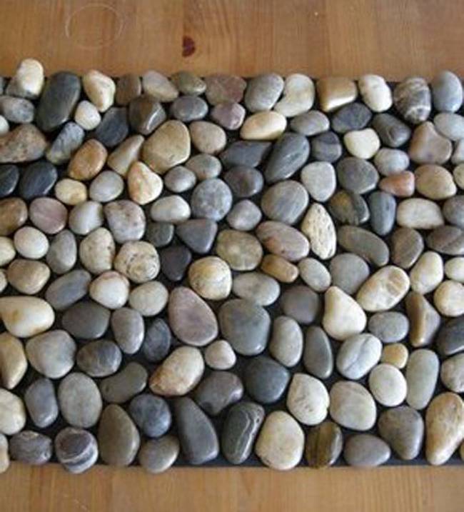 3.) Make a chic pebbled bath mat on the cheap.