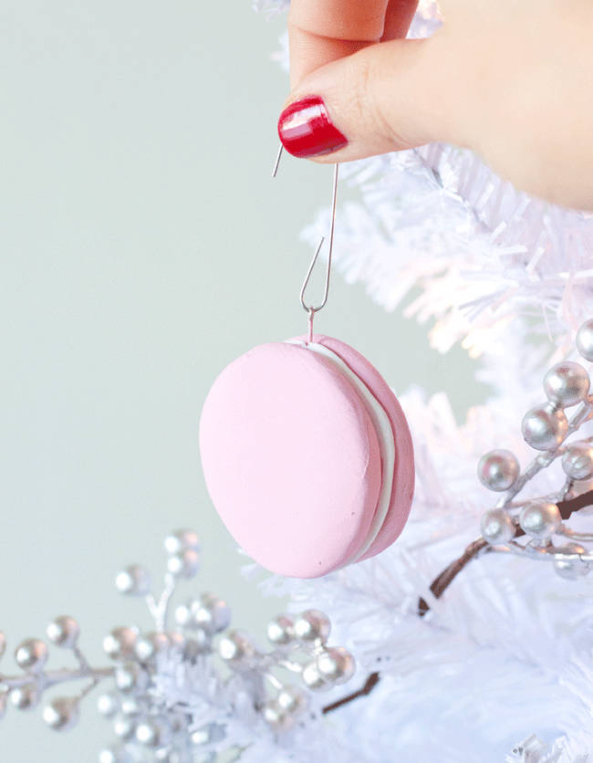 These delicate macaron ornaments look good enough to eat.