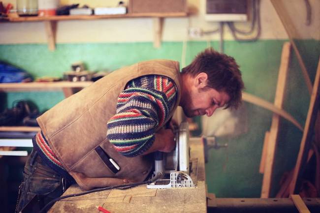 Carving out and sanding the solid piece of wood took some serious work.