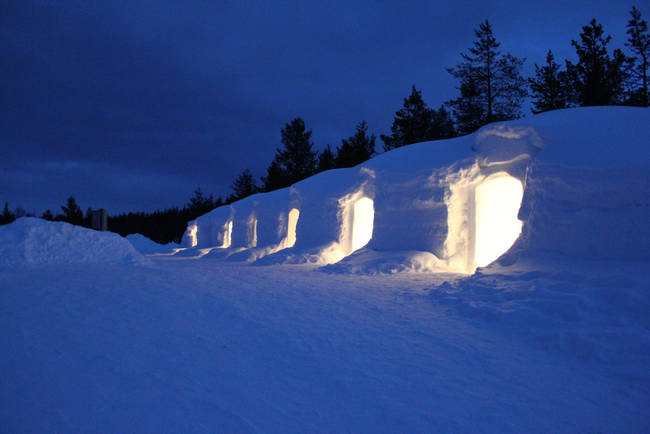 This beautiful interconnected series of igloos is located in Finland. Imagine a whole neighborhood of these things!