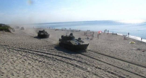 4.) They have tanks on their beaches.