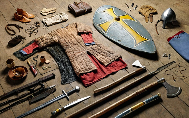 1.) Soldier's gear from 1066 at the Battle of Hastings.