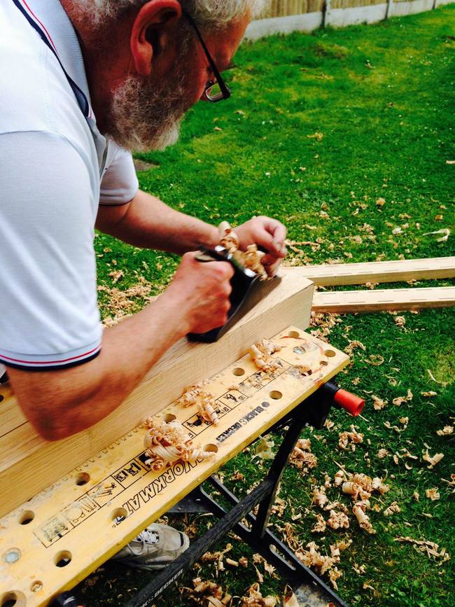 They then began shaping the base of the hammock to their specifications - this is a careful process of creating the proper angles in the wood so that the hammock will hang and be supported properly.