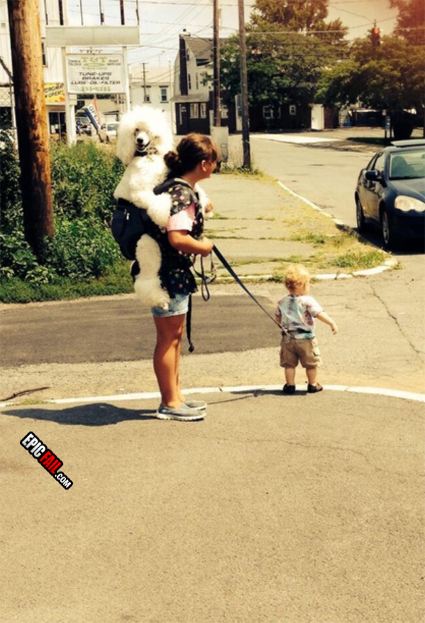 23.) Despite what her dog might think, this lady is doing parenting wrong.