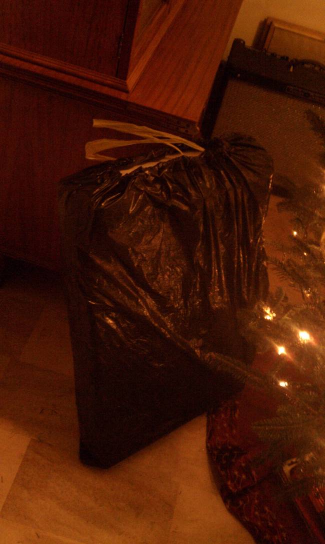 It does not bode well for the quality of the gift when it is presented in a garbage bag.