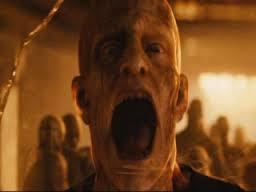 One of the zombies from Will Smith's I Am Legend 's skin melting from the sun.