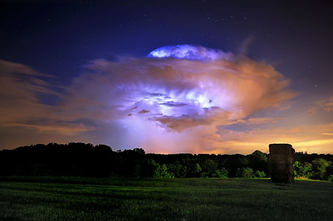 Sometimes you can see lightning inside these clouds.