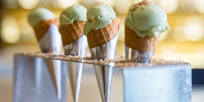 Basil Avocado Ice Cream from <a href="https://www.sobounola.com/" target="_blank">SoBou</a> in New Orleans, LA.