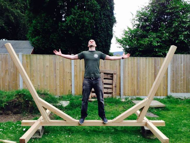 What better way to test how well your hammock frame holds weight than to strike a pose on it?