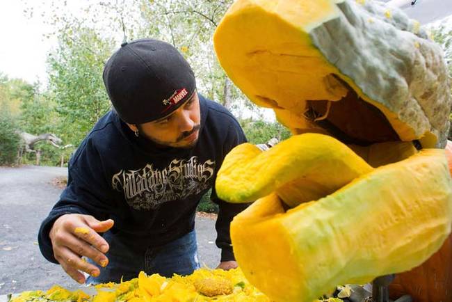 His raw materials are pumpkins and squash. Clearly Verra isn't afraid to get his hands dirty.