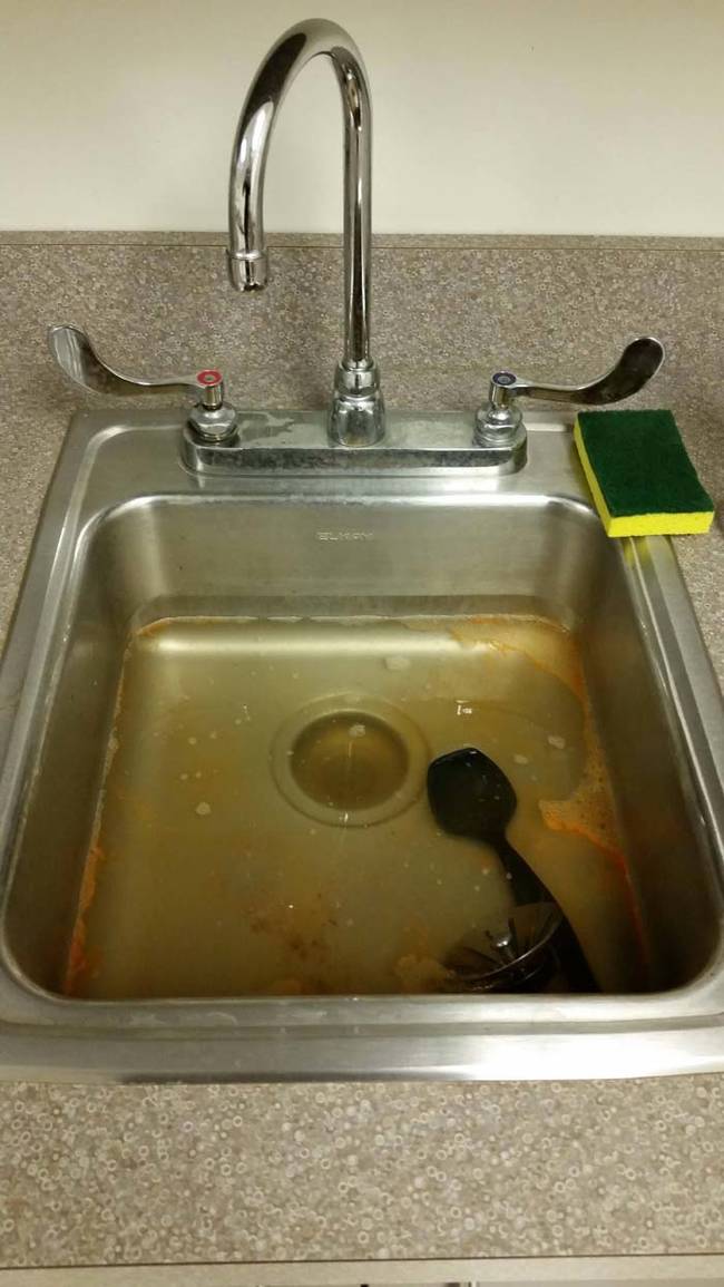 People who don't know the difference between a sink and a garbage can.