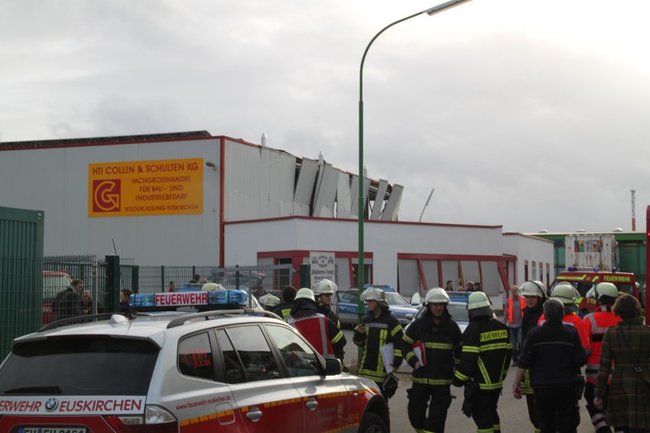 Looks like the explosion nearly collapsed that shop.