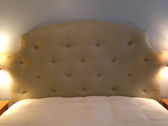 And here's the headboard installed in the couple's bed. It certainly is a beautiful addition.