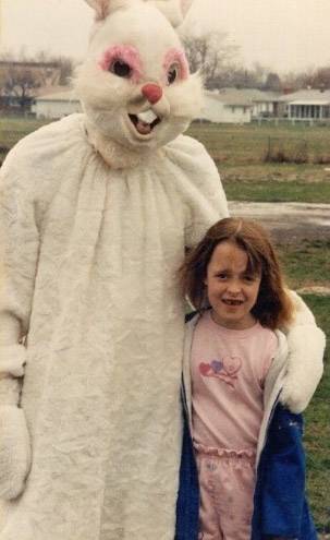 And here's a series of inexplicably creepy Easter Bunny mascots.