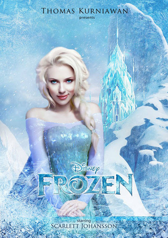 Scarlett Johansson as Elsa in <i>Frozen</i>