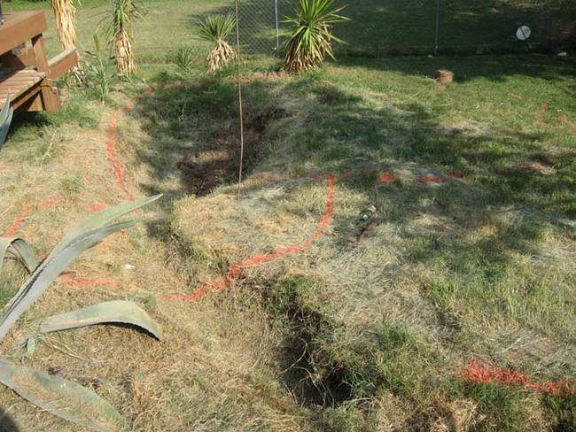 The project started as a concrete koi pond, but at a friends suggestion, he decided to make it a pool.