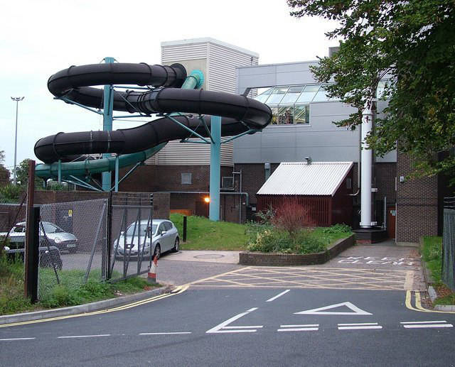 The slide in its old home, the Bury St Edmunds Leisure Centre.