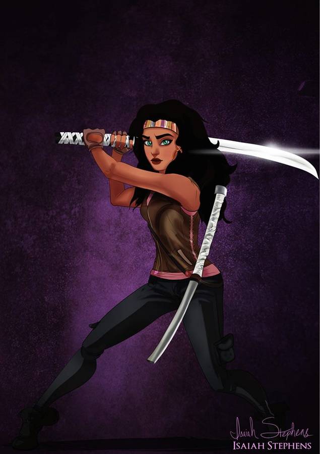 Esmeralda (from <i>The Hunchback of Notre Dame</i>) as Michonne (from <i>The Walking Dead</i>)