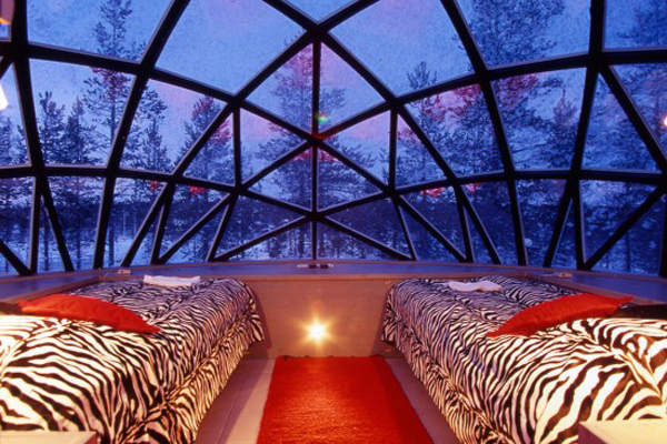 7. Glass Igloo - Kakslauttanen Igloo Village (Lapland, Finland)