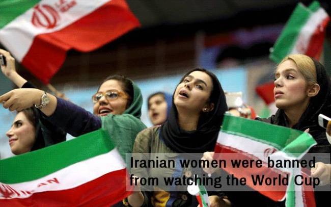 Iran isn't exactly known to the rest of the world as a bastion of gender equality (at least, not for the last several decades). The official reason for the law is that the clergy fears that modesty might not be observed at a sporting event if women were in attendance. This included televised sporting events. Female sports fans, though, have long protested these laws, staging protests, sneaking into stadiums and even risking beatings from security guards. During the world cup, dozens of girls and women <a href="https://www.thedailybeast.com/articles/2014/06/21/iran-won-t-let-women-watch-the-world-cup.html">gathered outside the stadium</a> in Tehran to state their displeasure with the law.