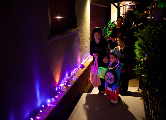 4.) Have your kids wear reflective tape or glow sticks so they are easily seen by drivers.