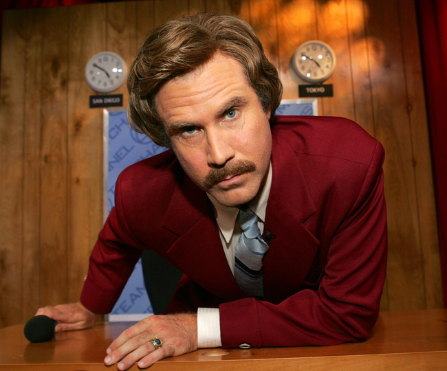 4.) While he eventually got to play anchorman Ron Burgundy, Will Ferrell wanted to go into sports broadcasting.