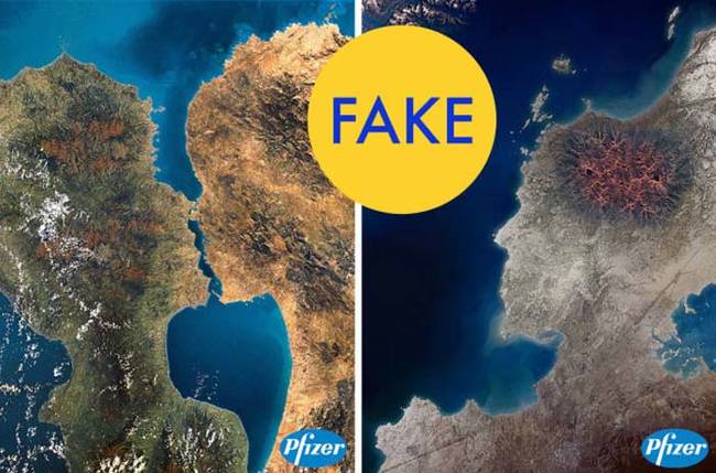 7.) No, these are not islands in Greenland, they're photoshopped advertisements for Pfizer.