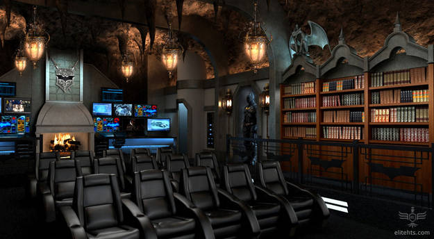 This Bat Cave home theater would be any Batman fan's dream.