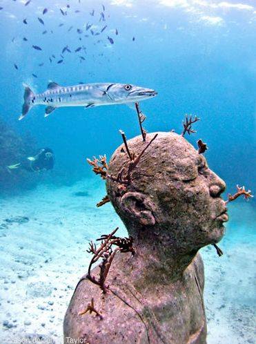 "Hombre en Llamas" (Man on Fire) below Cancun, Mexico.