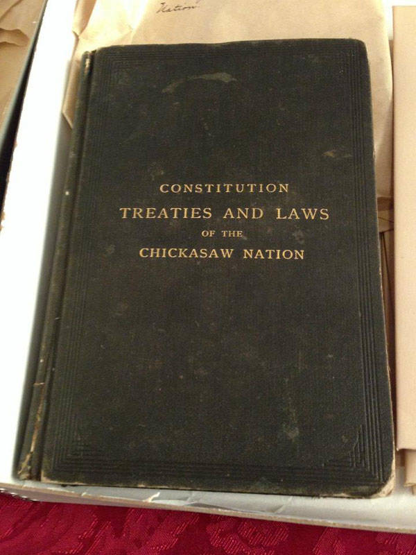 Wow, these would be really cool to take a look at - The Constitution, Treaties and Laws of the Chickasaw Nation.