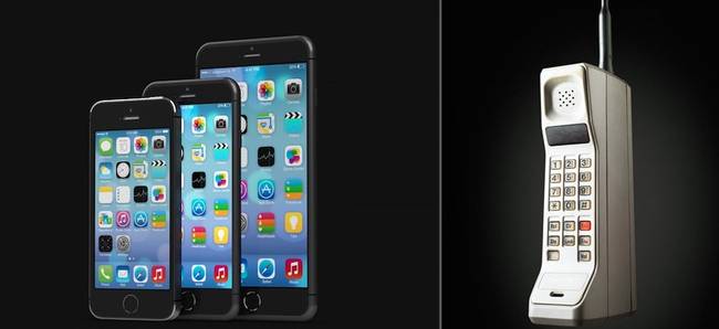 3.) A brick cell phone VS an iPhone.