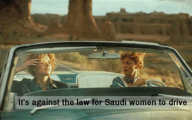 <a href="https://www.hrw.org/world-report-2012/world-report-2012-saudi-arabia">Human Rights Watch</a> describes the Saudi government's attitude towards women as the way other countries view minors. They can't drive or vote, and traveling, studying and working all require written permission from a male guardian. Women have protested these laws by staging "drive-ins" where they would drive through the streets. Attitudes seem to be changing, though, and the Saudi king announced that women would get the vote in 2015. Driving though? Still out of the question.