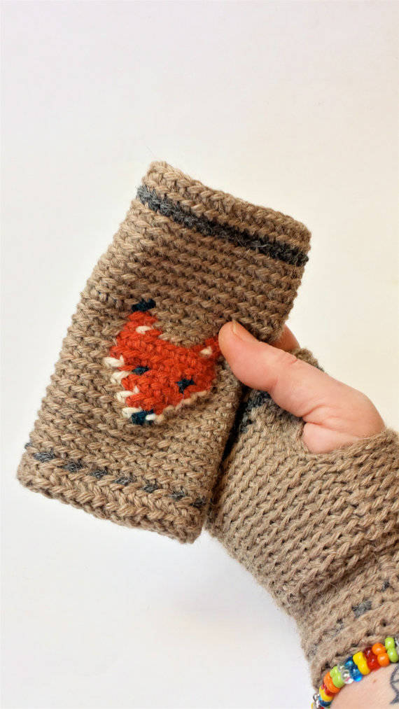 Fox Fingerless Mittens