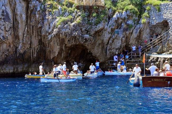 This is the Blue Grotto, rediscovered in 1826. It was once the playground of the Roman Empire (and seat of the capital; not Rome). This watery cave is something else.