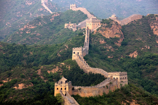 The Great Wall of China is actually very hard to see from space. Shuttle astronaut Jay Apt has been quoted as saying that "the Great Wall is almost invisible from only 180 miles up.