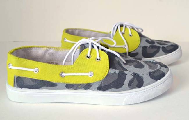 Preppy boat shoes can be expensive, but these colorful leopard print DIY's cost about $16 to make.