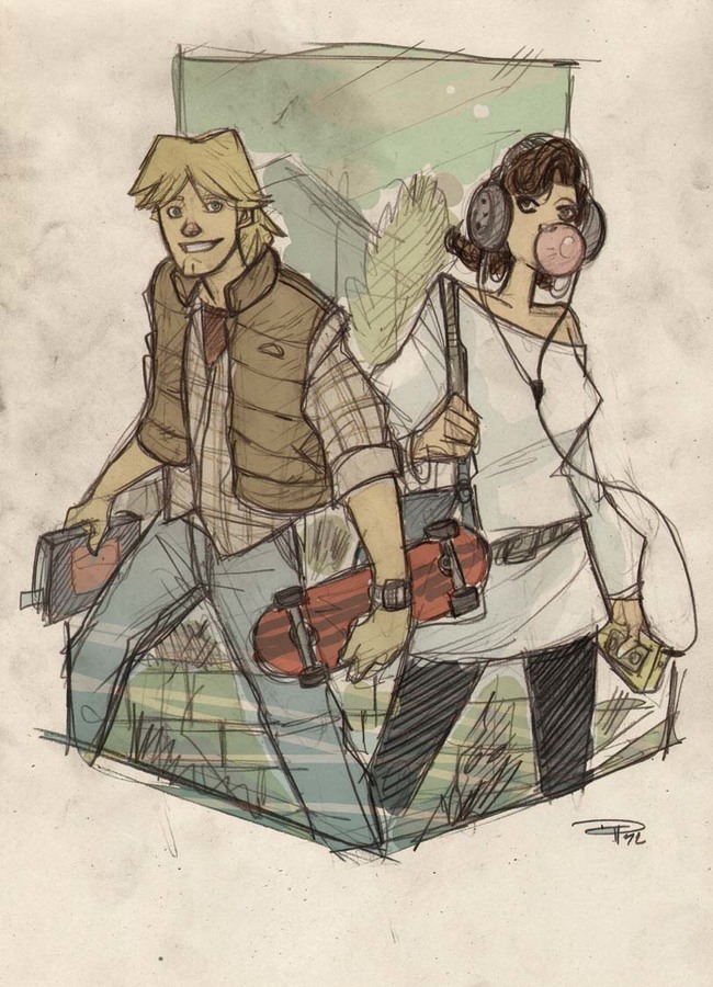 Luke Skywalker and Leia