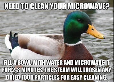 6.) Use this trick to get the gunk out of your microwave.