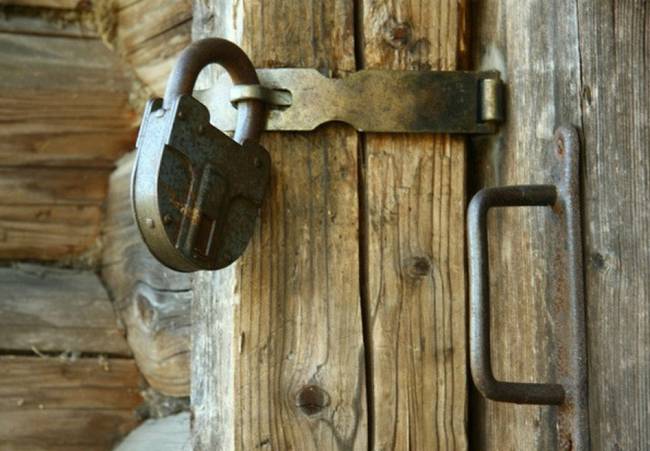 Locking the barn.