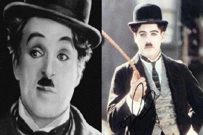 12.) Charlie Chaplin played by Robert Downey, Jr. in <em>Chaplin</em>