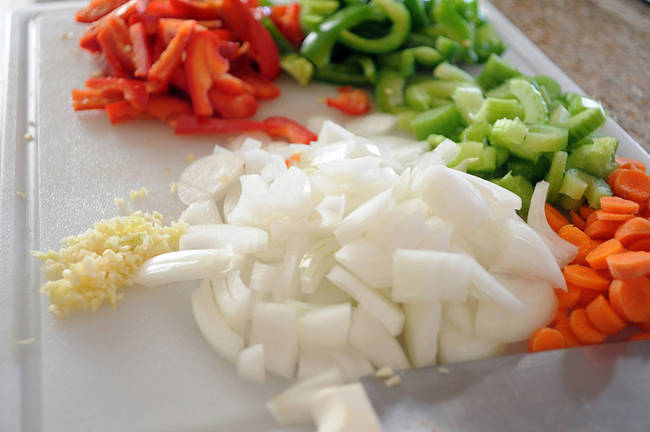 Pre-slice and dice your veggies and spices a day or two in advance.