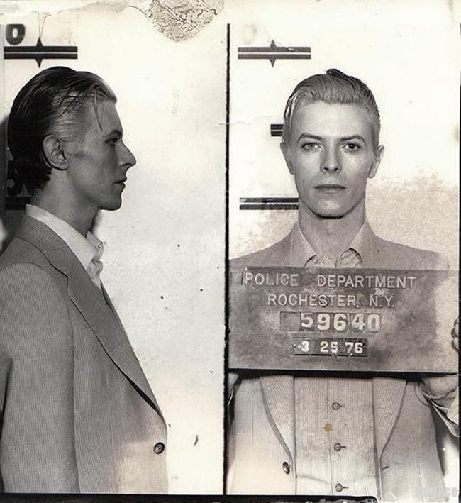 David Bowie's mugshot.