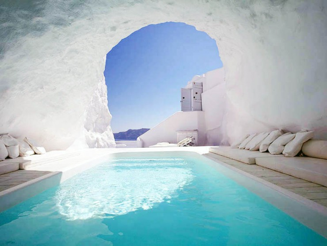 9.) Katikies Hotel, Santorini, Greece