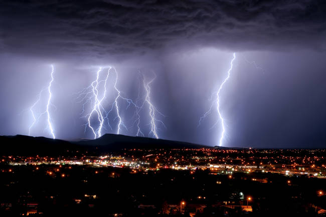 Think you're safe in a building during a lightening storm? If it strikes the structure, it can travel through TV and radio antennae, electrical systems, and phone lines.