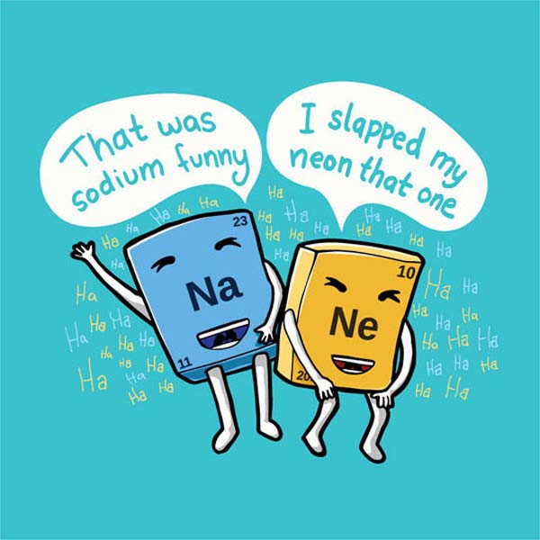 5.) Sixteen sodium atoms walk into a bar… followed by Batman.