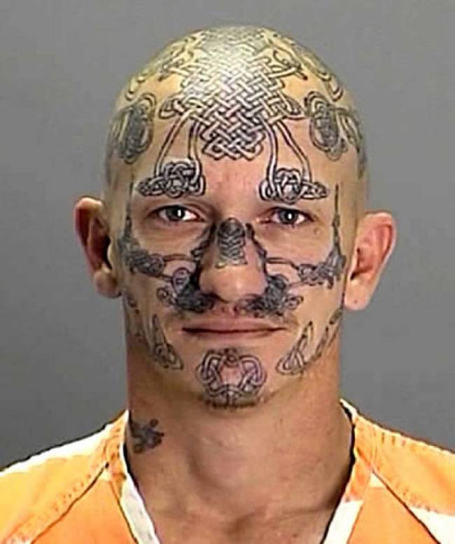 Just imagine how much it must have hurt to get his skull tattooed.