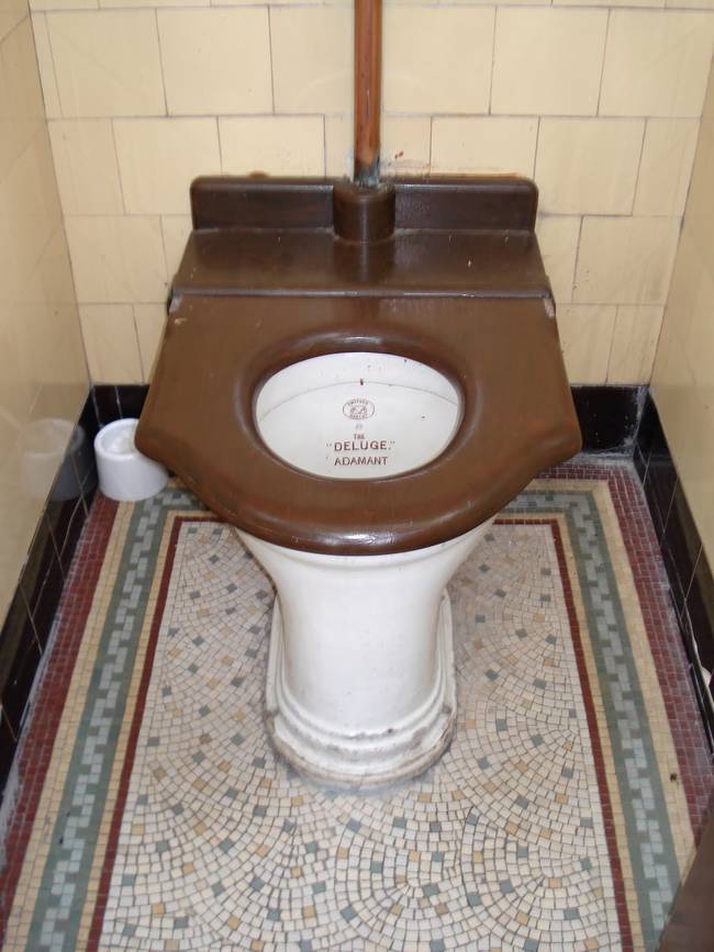 People in the Victorian England had, for whatever reason, the constant fear that someone was going to fill their toilets with a flammable liquid and light it from underneath them.