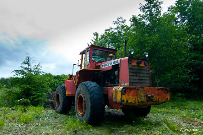 This tractor seems to have stopped mid-job.