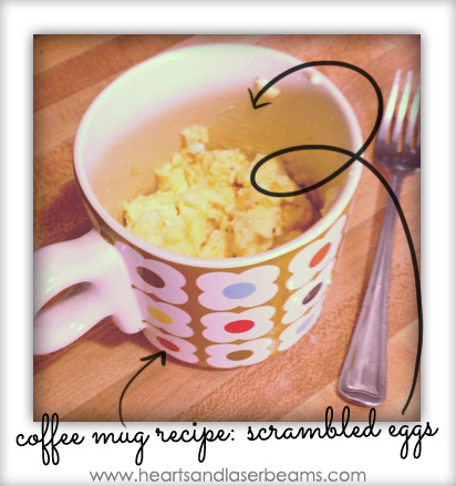 14.) Make a mug-full of scrambled eggs in your microwave.